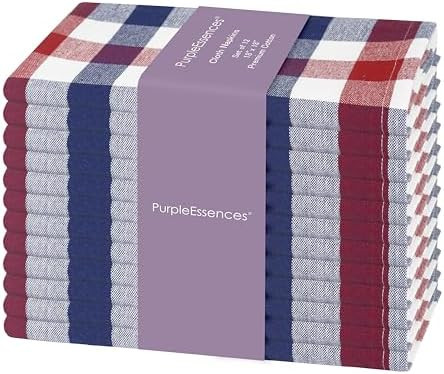 4th of July Buffalo Plaid Cloth Napkins - Mitered Corners - Summer - Gingham Check Dinner Napkin ... | Amazon (US)