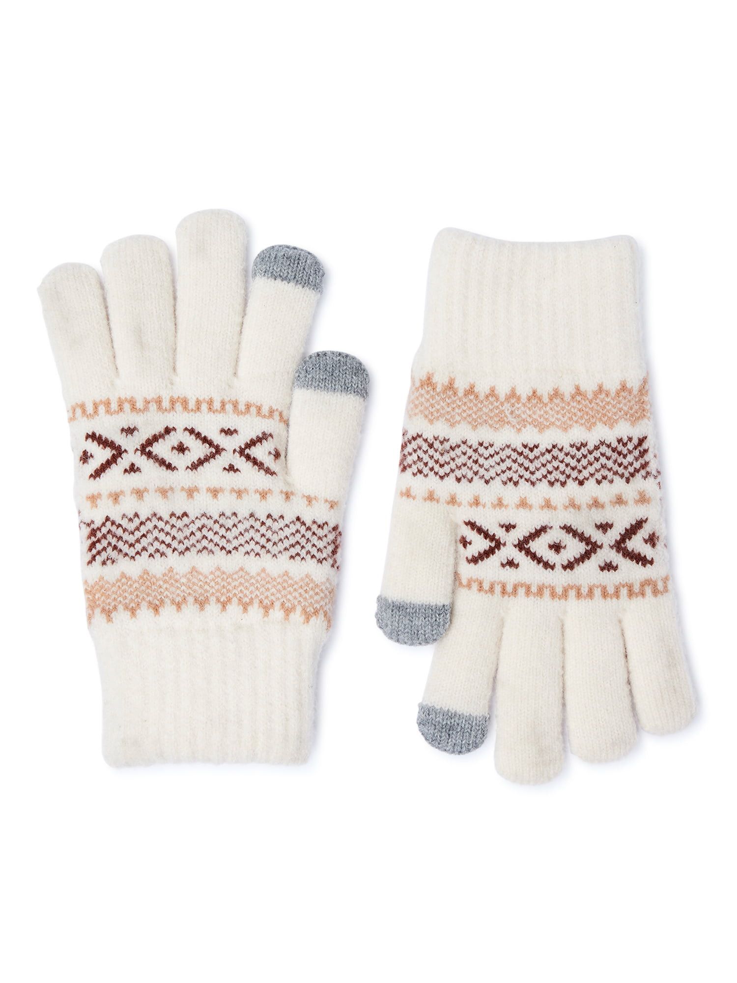 Time and Tru Women's Patterned Knit Gloves | Walmart (US)