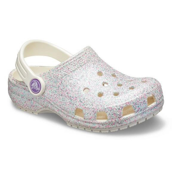 Kids' Crocs Classic Glitter Casual Clogs Regular 4 Oyster | Scheels Sports