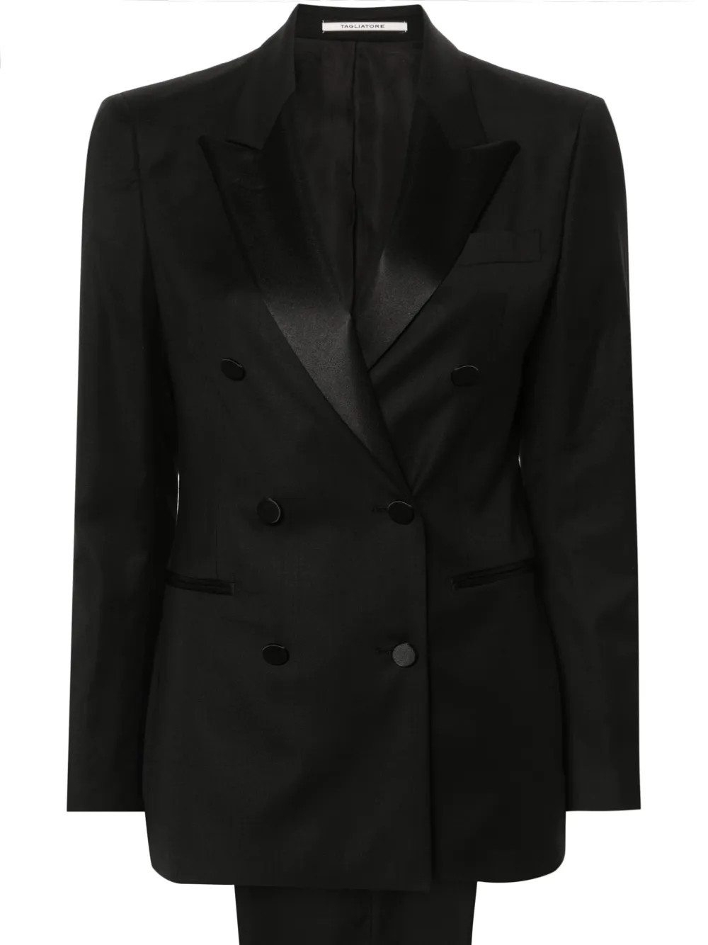 Tagliatore satin-lapels double-breasted Suit - Farfetch | Farfetch Global