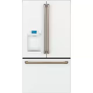 27.8 cu. ft. Smart French Door Refrigerator with Hot Water Dispenser in Matte White, Fingerprint ... | The Home Depot