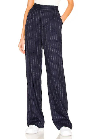 Favorite Daughter The Favorite Pant in Navy Pinstripe from Revolve.com | Revolve Clothing (Global)