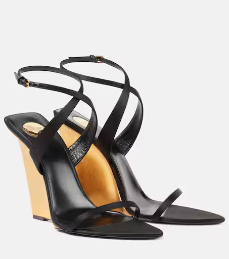 Salomé 110 crêpe satin wedge sandals | Mytheresa (US/CA)