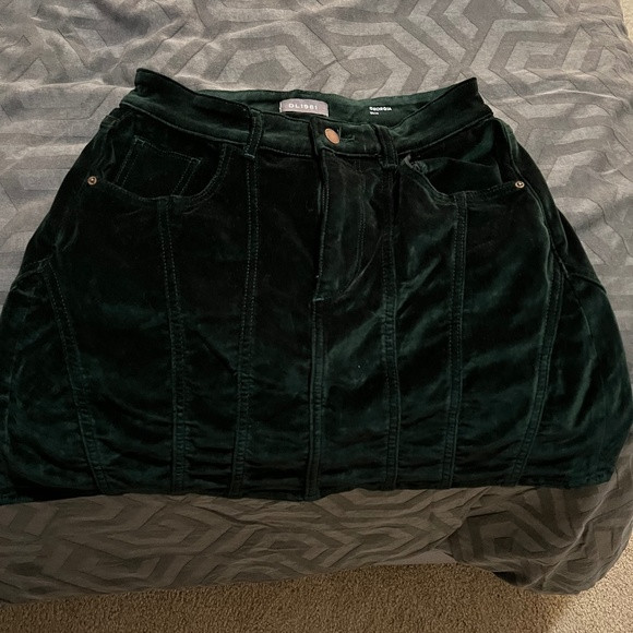 Green Velvet Mini Skirt Size 29 | Poshmark