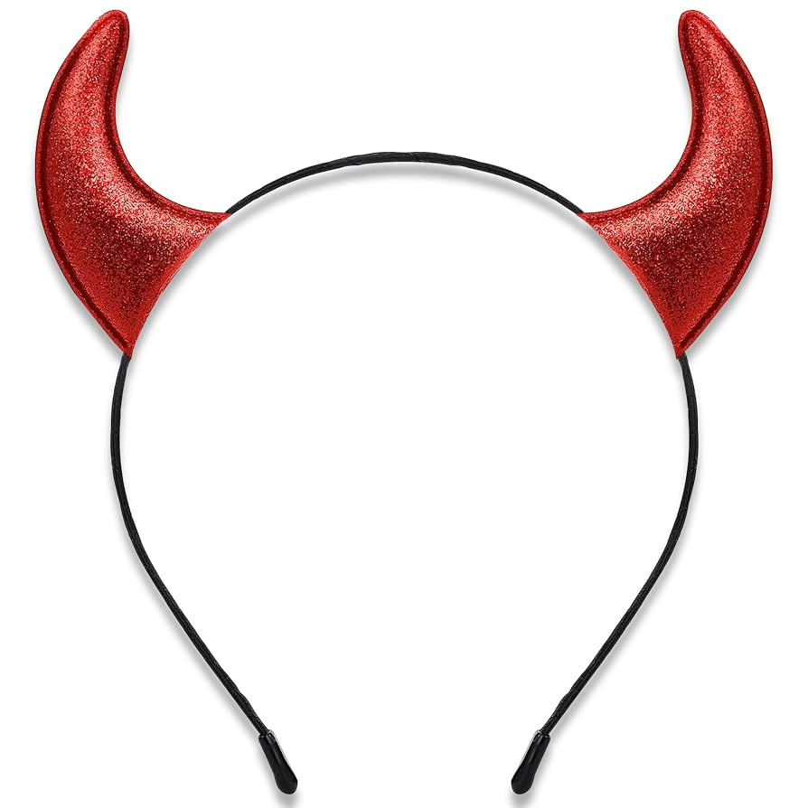 Glitter Devil Horns Headband, Red Devil Horns Devil Costume for Women Men Girls, Halloween Fancy ... | Amazon (US)