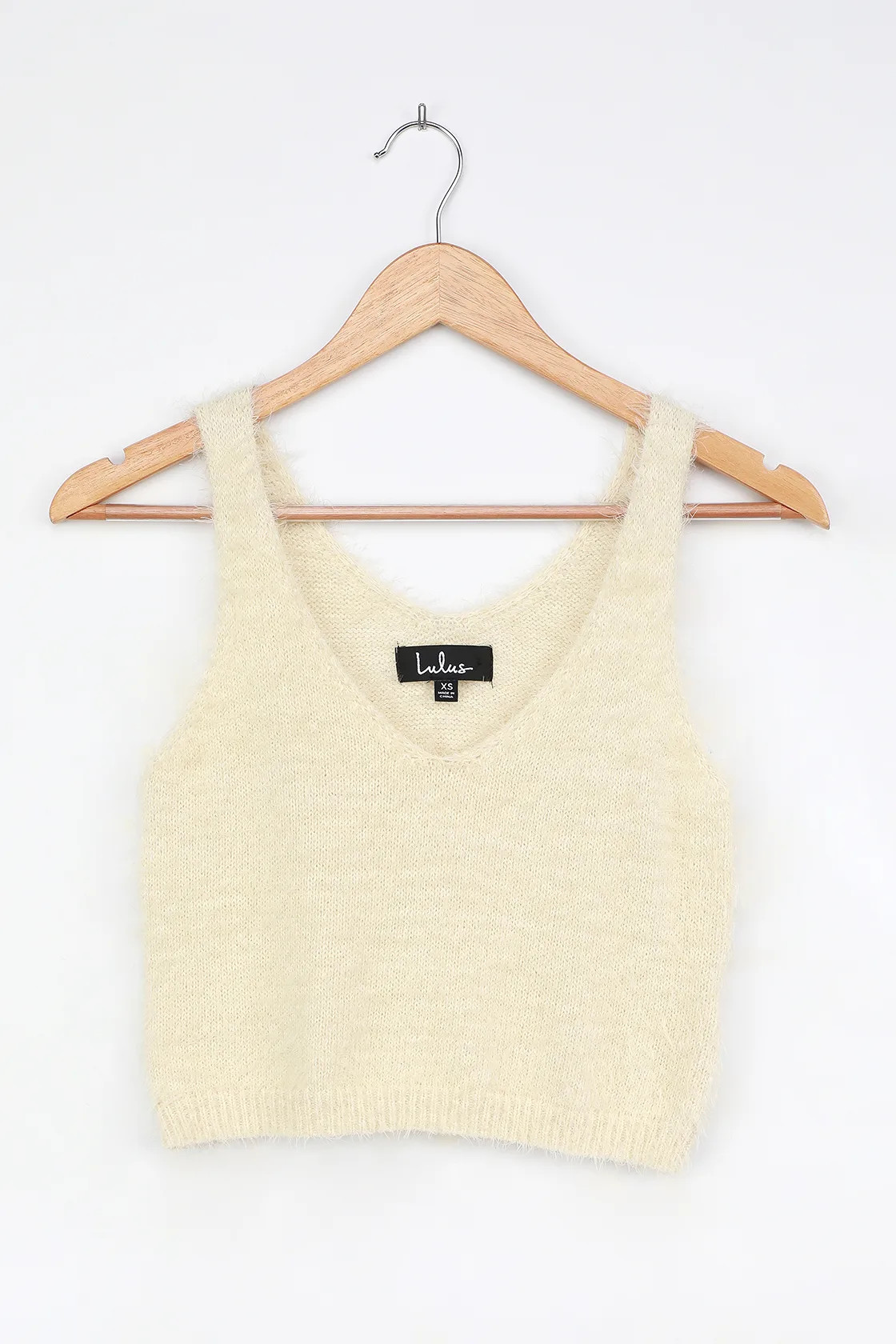 Road to Cozy Cream Fuzzy Cropped Tank Top | Lulus (US)