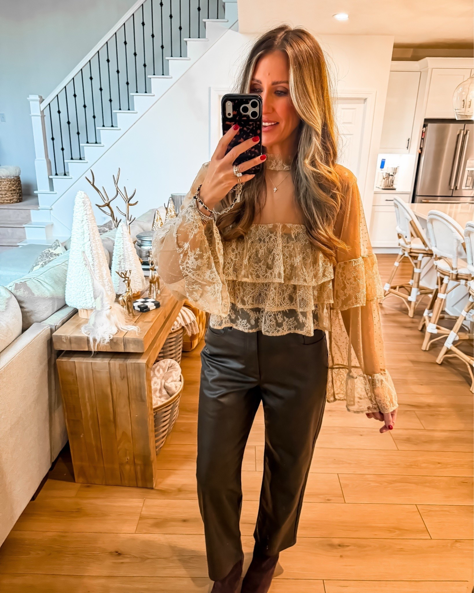 I love this outfit from loft. The lace on this top is so beyond gorgeous. I sat down to a small. I prefer the length than this one, but it does run true to size. I’m doing my shoe size 8 in the coded denim as well

#LTKootd #LTKStyleTip #LTKSeasonal