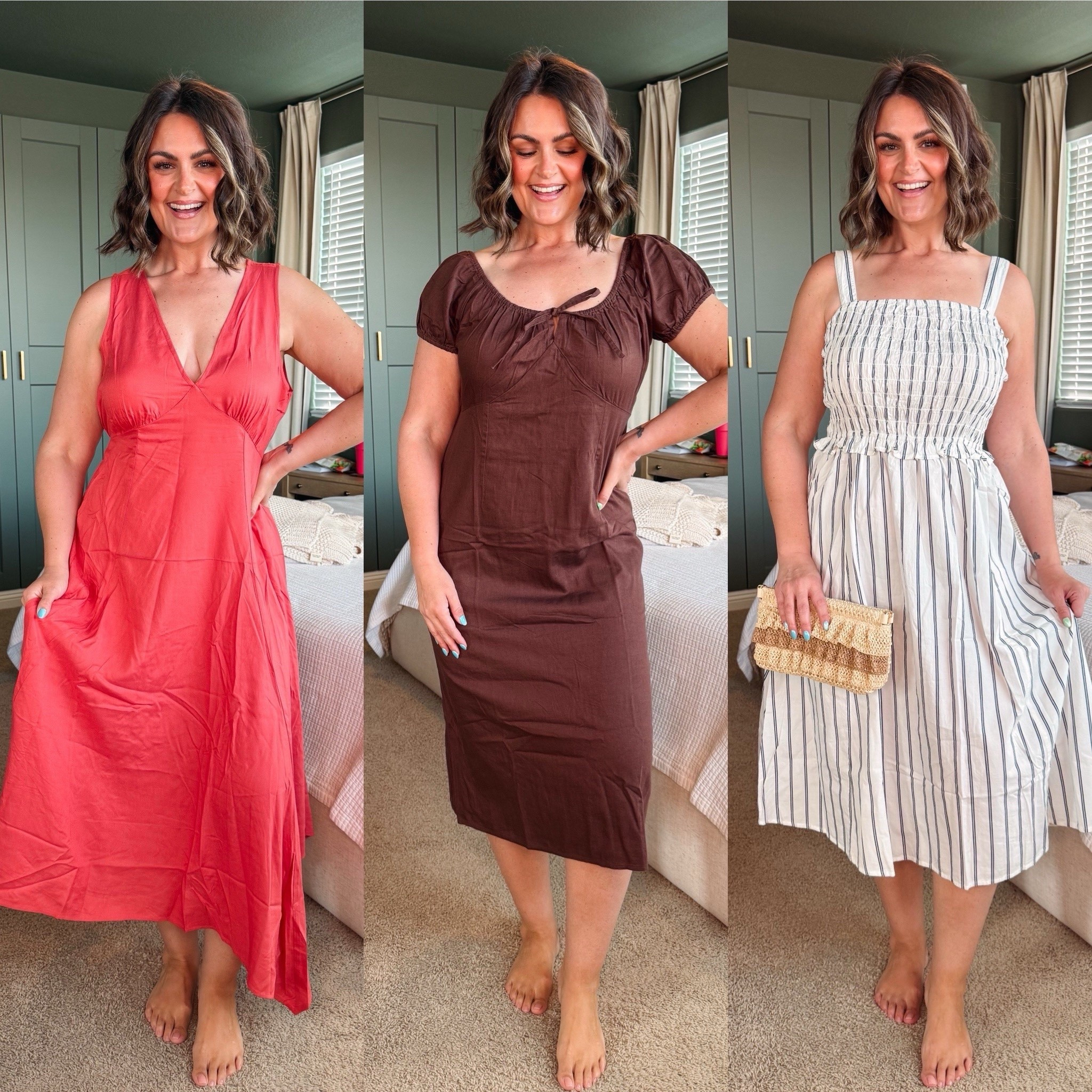 Old navy spring try-on

Coral dress, large - need medium
Black dress, medium (size down)
Brown dress, large
White & black gauze shorts, large
White line button down, medium 
Chambray button down , medium
Tank, large
Denim shirts, 14 (size up 1)
White linen pants (full length & cropped), both large
Swimsuit, large for both pieces
Hat, L/XL
Cover up wrap, L/xl
Sandals, true size 10 (don’t size down)
Black strapless dress, medium 
Striped dress, medium 

Size 12, midsize, casual style, spring outfits, vacation outfits, work dress, resort wear, swimwear

#LTKMidsize #LTKSeasonal #LTKootd