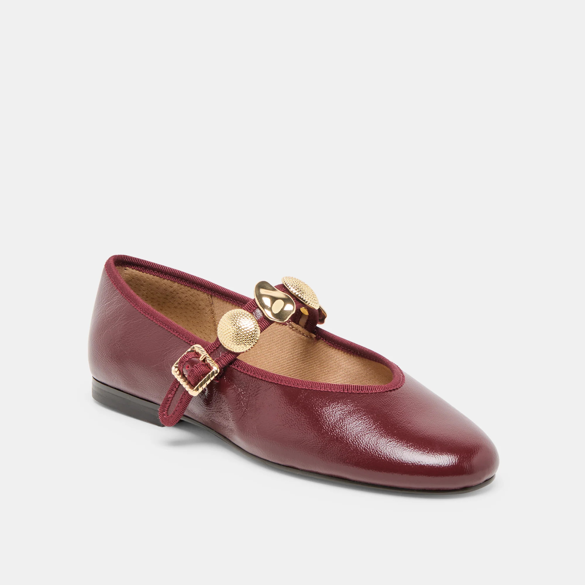Relan Ballet Flats Oxblood Leather | DolceVita.com