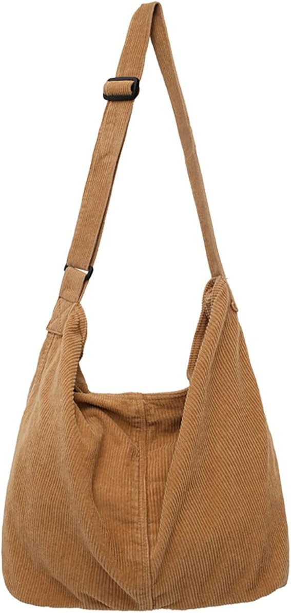 Hobo Bag for Women Men Corduroy Shoulder Bag Large Capacity Crossbody Bag Minimalist Tote Commuti... | Amazon (US)