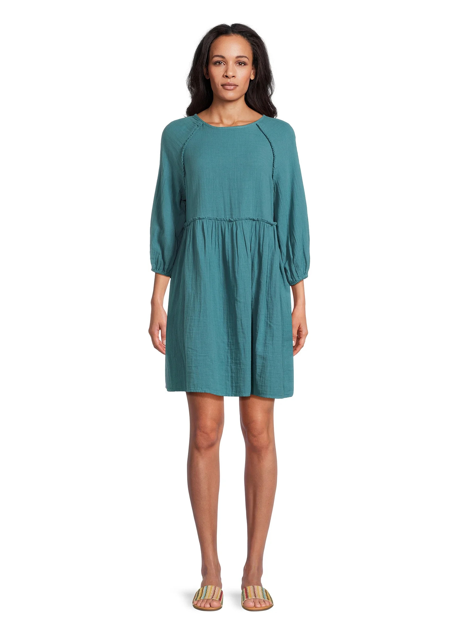 Time and Tru Women’s Babydoll Mini Dress, Sizes XS-XXXL | Walmart (US)