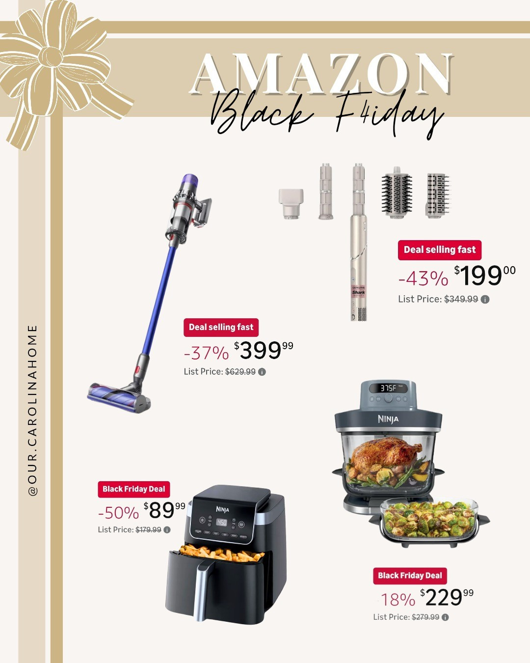 AMAZON BLACK FRIDAY IS HERE and the deals are GOOD. 🔥
Sharing the top home + beauty steals I’m loving this year — Dyson, Shark, and Ninja all marked down and selling out FAST. If you’ve been waiting to upgrade your vacuum, hair tools, or kitchen essentials… this is your sign.
📦 Prices update constantly during Black Friday, so grab them while they’re still in stock!
Tap each product to shop directly 🤍✨
#AmazonBlackFriday #DealRoundup #HomeDeals #BeautyDeals

