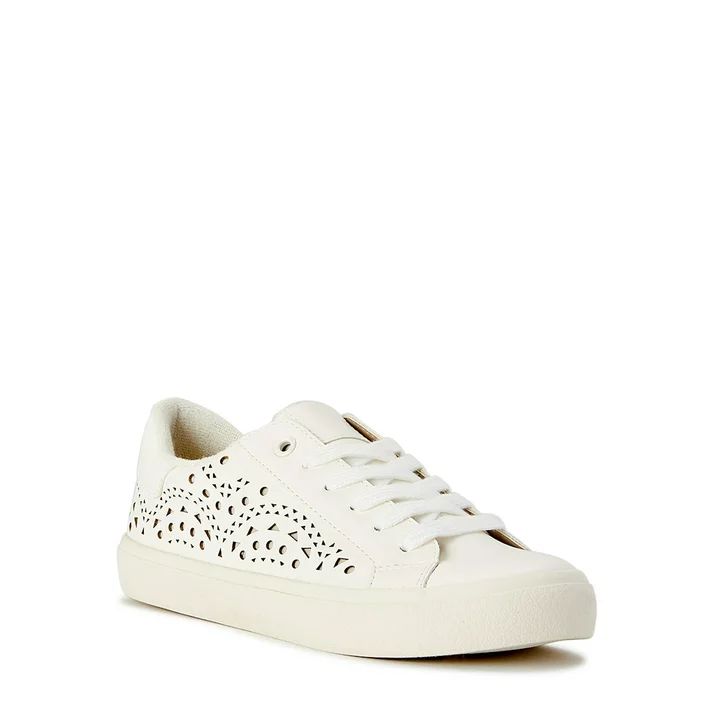 Scoop Women's Laser Cut Court Sneakers - Walmart.com | Walmart (US)