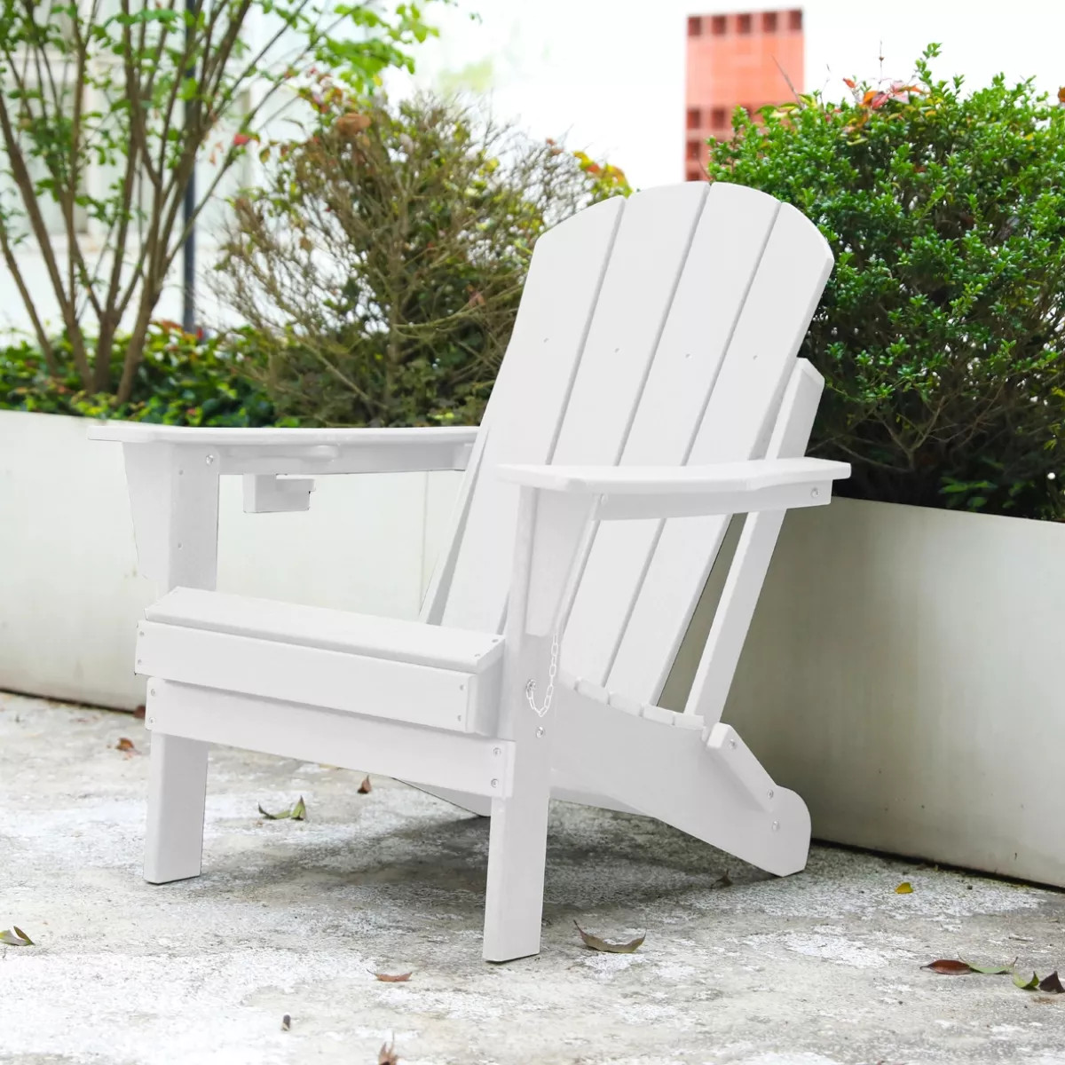 Folding Adirondack Chair,White Composite Adirondack Chair With Dual Cup Holder,HDPE All-Weather A... | Target