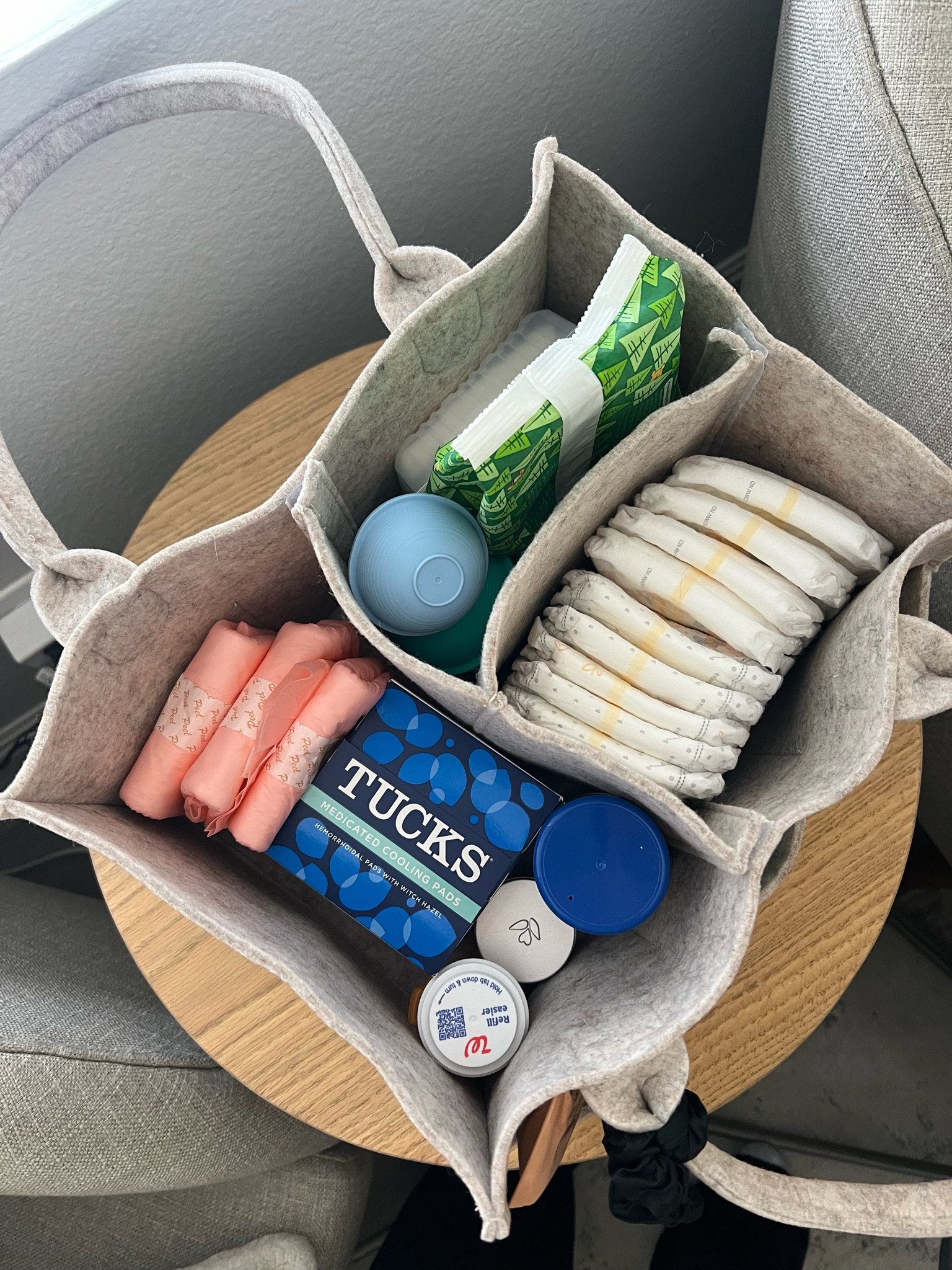 Postpartum Diaper Caddy, not pictured- haaka pump, and all the other fun bathroom necessities that are in the bathroom. Linking everything!  #postpartum #newborn 

#LTKBaby #LTKFamily #LTKFindsUnder50