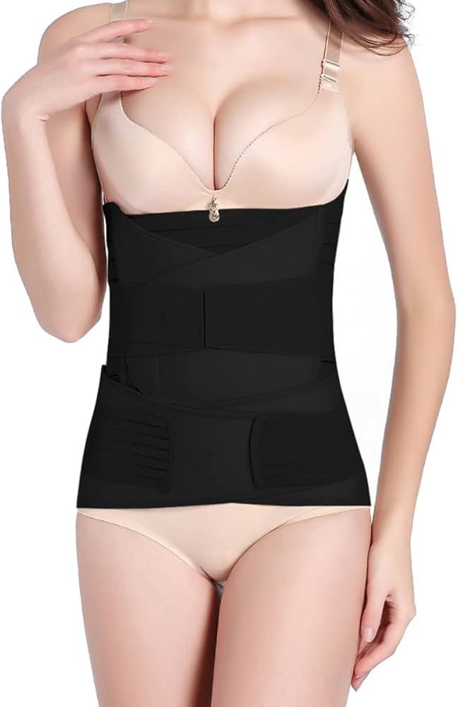 3 In 1 Postpartum Belly Band Wrap - Abdominal Binder Post Surgery C Section Compression Girdle Belt  | Amazon (US)