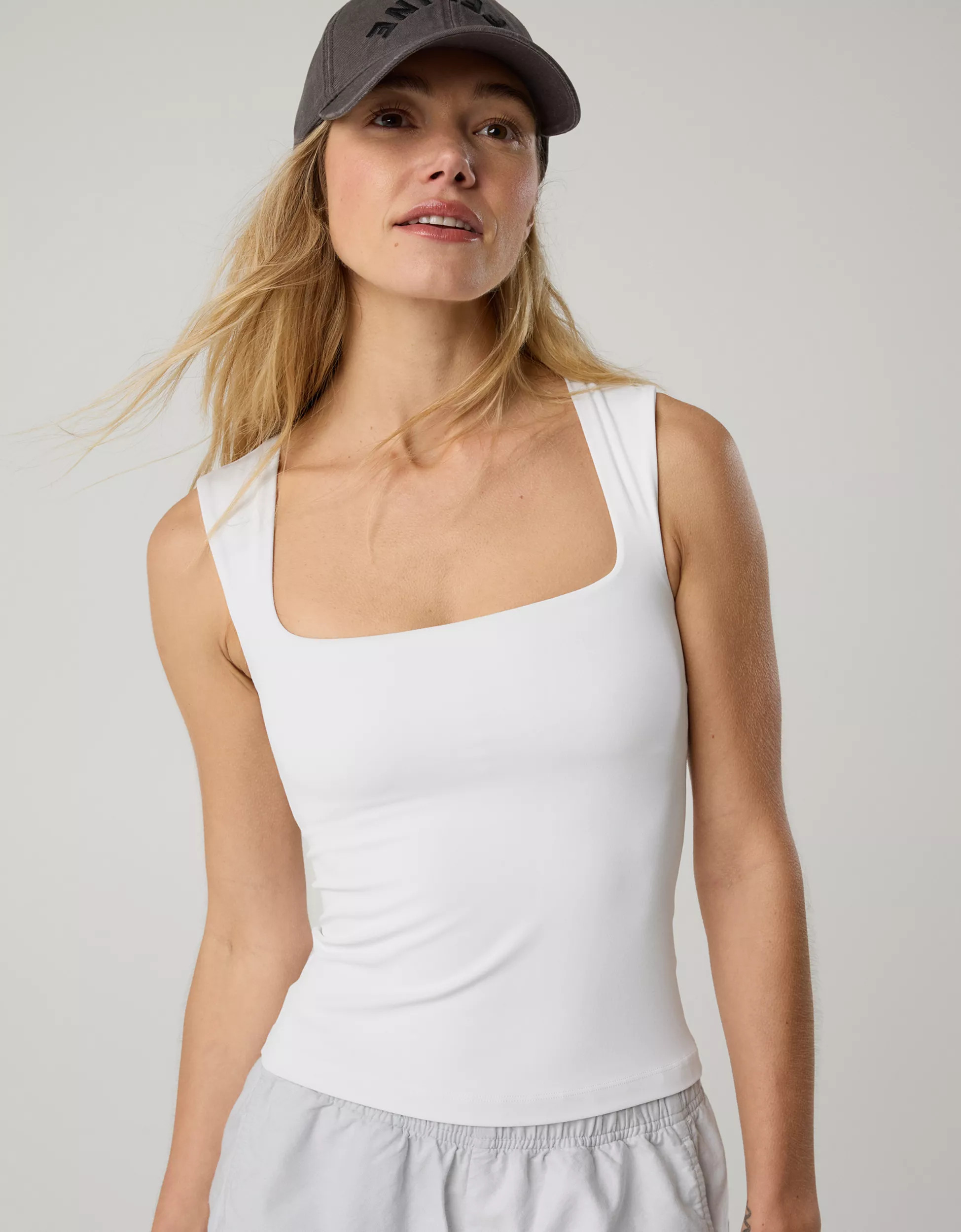OFFLINE By Aerie Real Me Low Key Square Neck Tank Top | Aerie