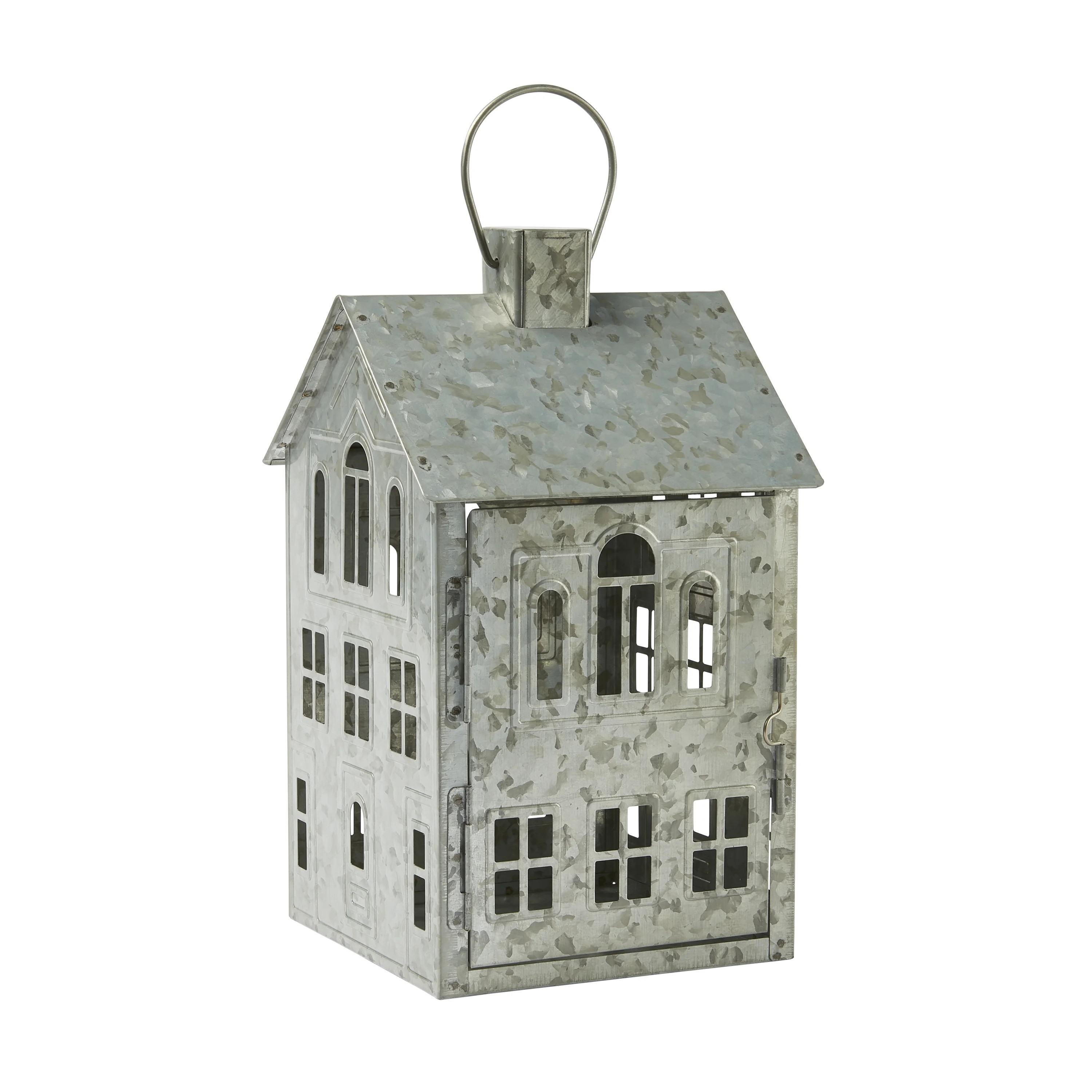 Better Homes & Gardens Galvanized House Candle Holder Lantern | Walmart (US)