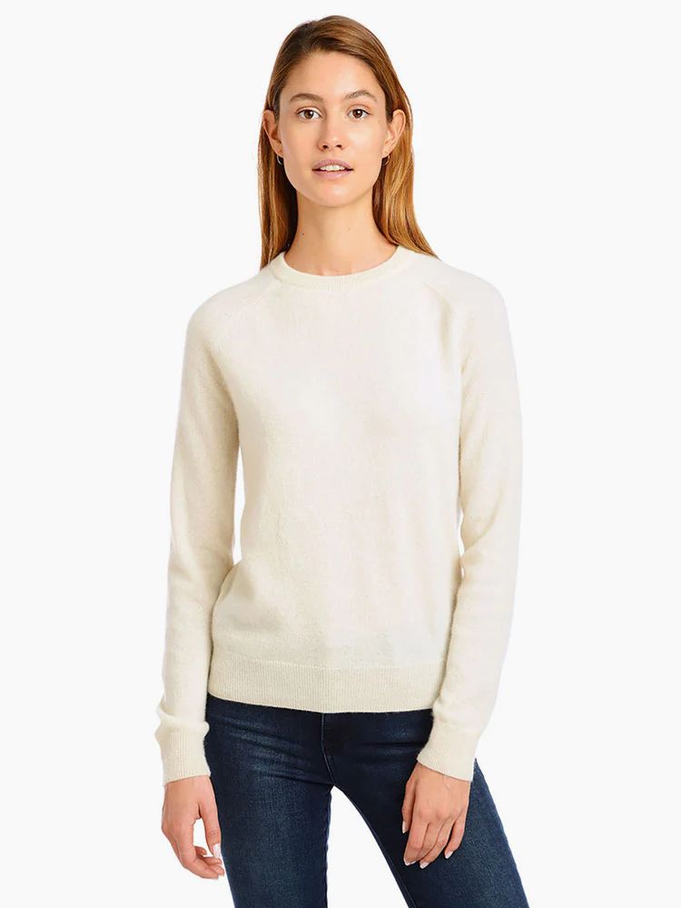 Women's Cashmere Raglan Crew Cambridge Sweater - Mott & Bow | Mott & Bow