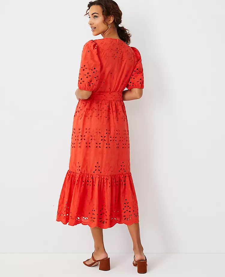 Eyelet Midi Flare Dress | Ann Taylor | Ann Taylor (US)