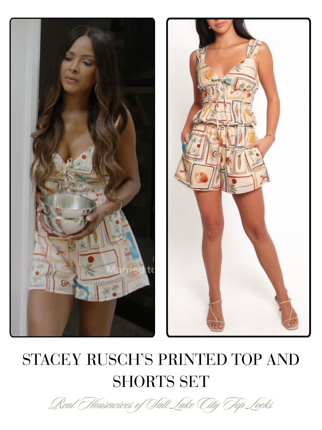 Stacey Rusch’s Printed Top and Shorts Set 