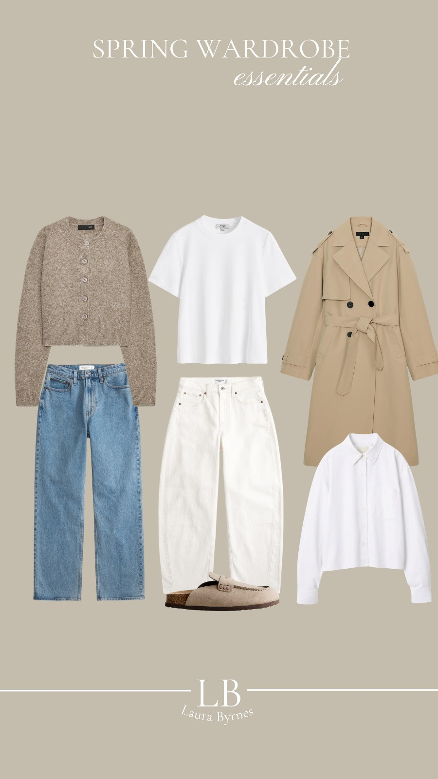 Shop my Spring Wardrobe Essentials! White tee, white denim jeans, blue denim jeans, trench coat, knitwear, spring dressing, and white shirt 

 #LTKuk #LTKspring #LTKeurope