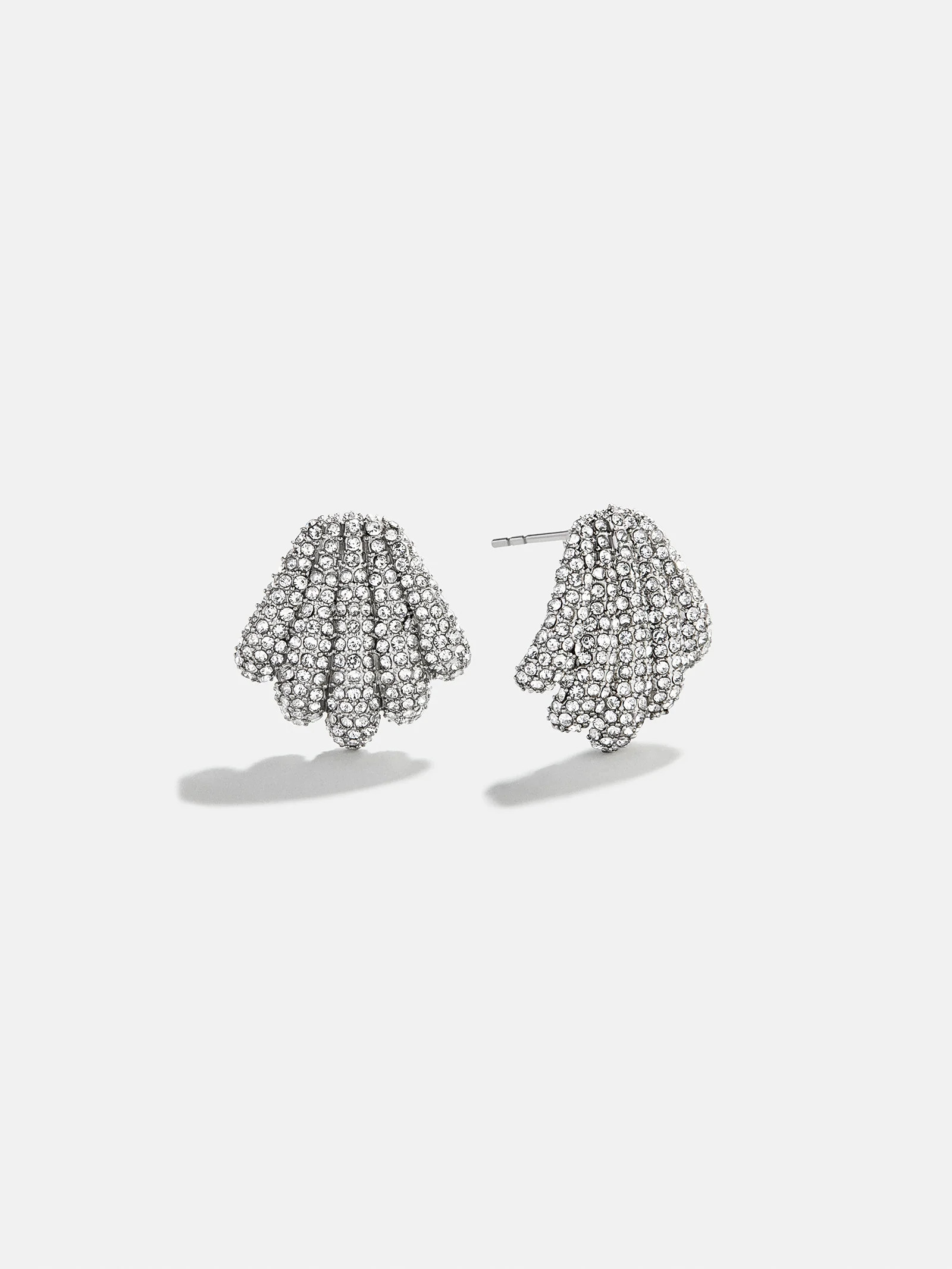 Raye Stud Earrings - Silver/Pavé | BaubleBar