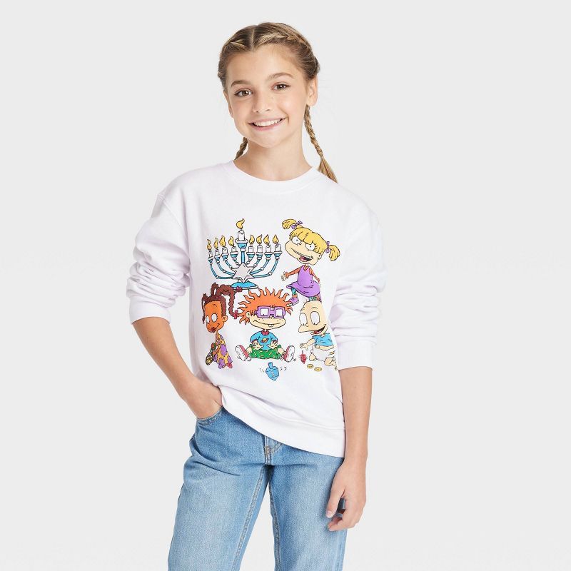 Kids' Nickelodeon Rugrats Crewneck Sweatshirt - White | Target