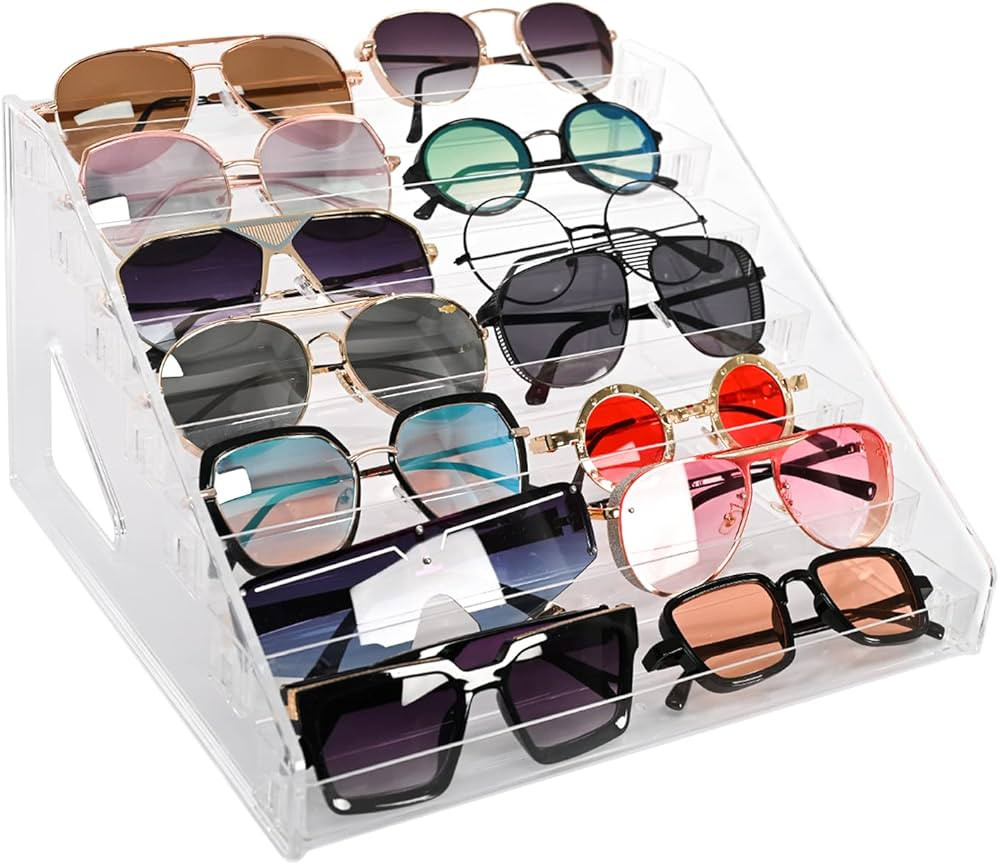 Sunglasses Organizer - Clear Eyeglasses Display stand - Eyeglasses Storage - For Glasses Tabletop... | Amazon (US)