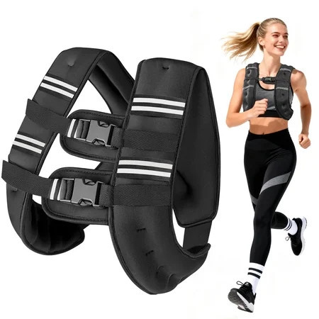 Weighted Vest 12 Lb Weight Vest for Woman Men Sport Weighted Vest with Reflective Stripe Adjustable Buckle Straps Mesh Pocket for Strength Training Running | Walmart (US)