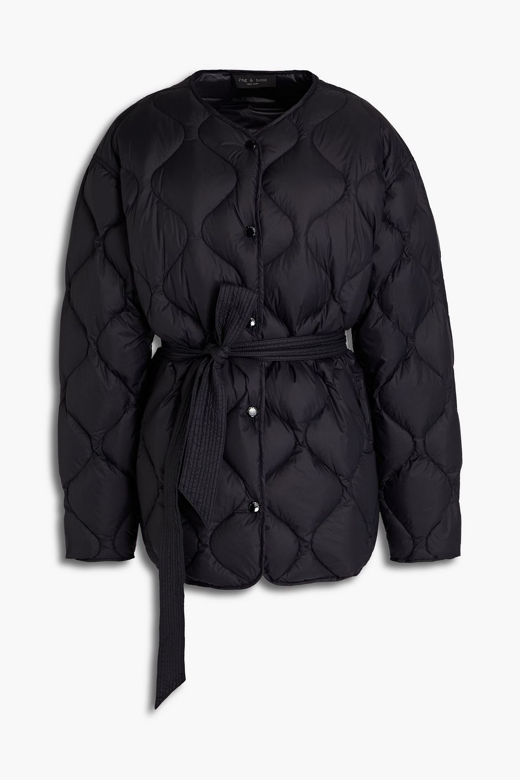 Black Rudy belted quilted shell down jacket | Sale up to 70% off | THE OUTNET | RAG & BONE | THE ... | The Outnet (US and CA)
