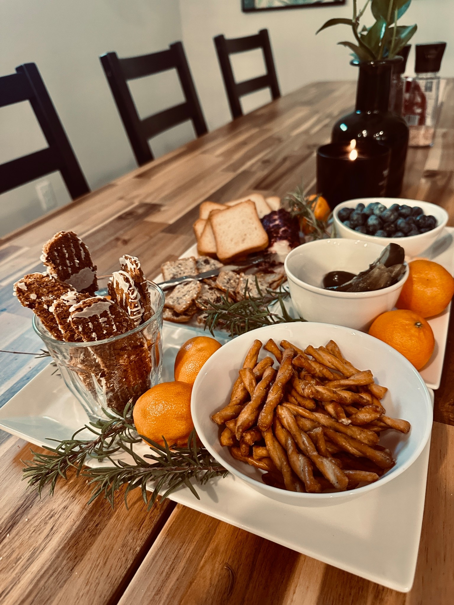 Love these trays for instant snack board options. Fresh rosemary makes it pretty (so easy to grow in my climate) and it’s also a nice way to push those last leftovers from the olive jar into the dinner menu. Putting this out tonight with a pot of coffee, eggnog, and Italian wedding soup as our main. 

#LTKfoodie #LTKHoliday #LTKOver40