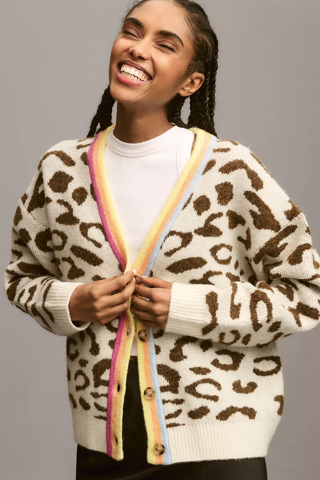 Sundry Leopard Cardigan Sweater | Anthropologie (US)