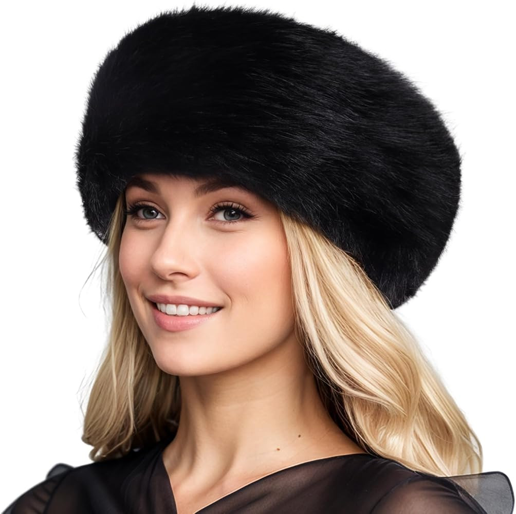 Faux Fur Headband for Women with Elastic Fuzzy Fur Hat Winter Earwarmer Earmuff Furry Headwrap fo... | Amazon (US)