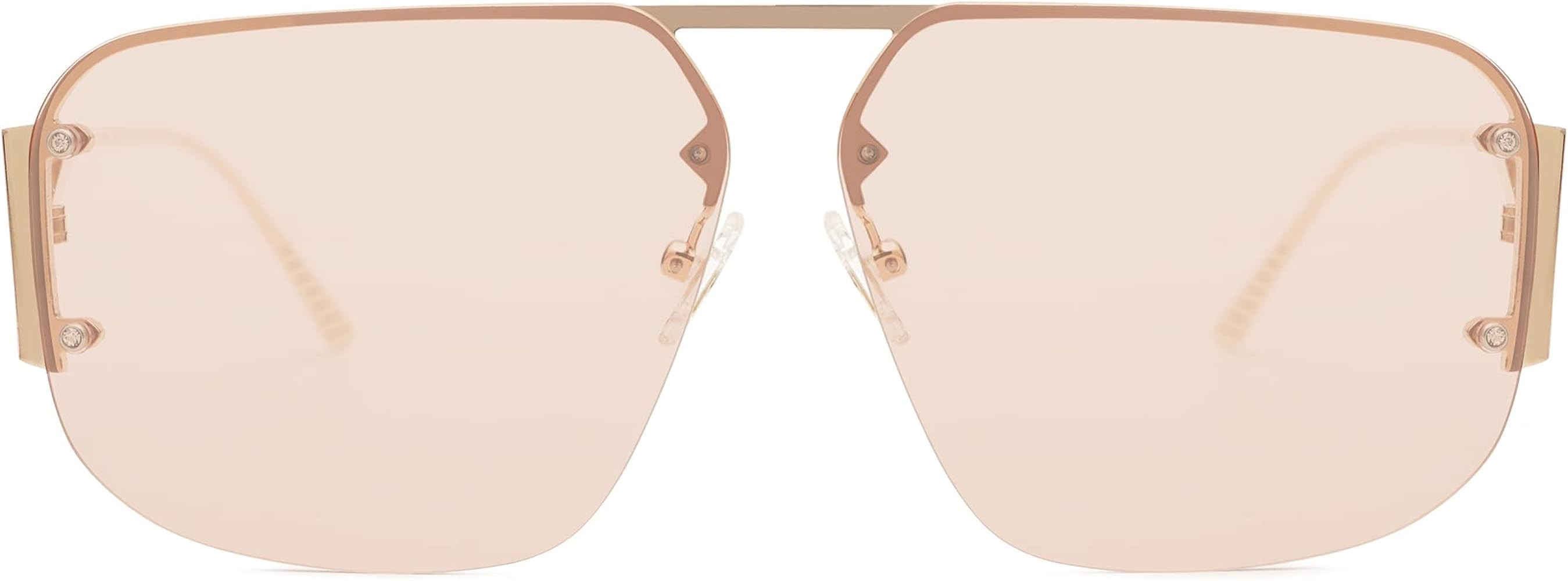 SOJOS Trendy Aviator Sunglasses Mens Womens Retro Metal Rimless Frame Shades Lentes De Sol Para M... | Amazon (US)