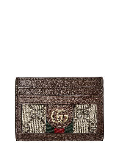 Ophidia GG Supreme Canvas & Leather Card Case | Gilt