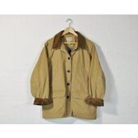 90s Barn Coat, Vintage LL BEAN Jacket, Corduroy Collar Jacket, Rustic Fall Coat, Simple Tan Oversized Jacket, Vintage Neutral Chore Jacket | Etsy (US)