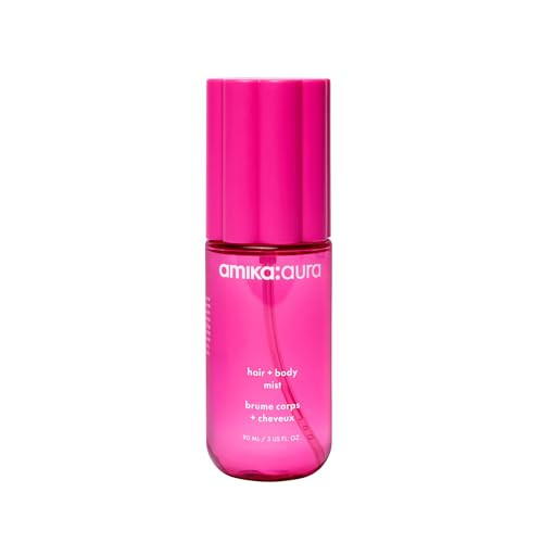 amika: aura hair and body mist | pink grapefruit, juicy apricot + warm vanilla | Amazon (US)