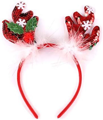 HSWE Christmas Dear Antler Headband for Women Snowflake Hair BandXmas Decorations Accessories for... | Amazon (US)