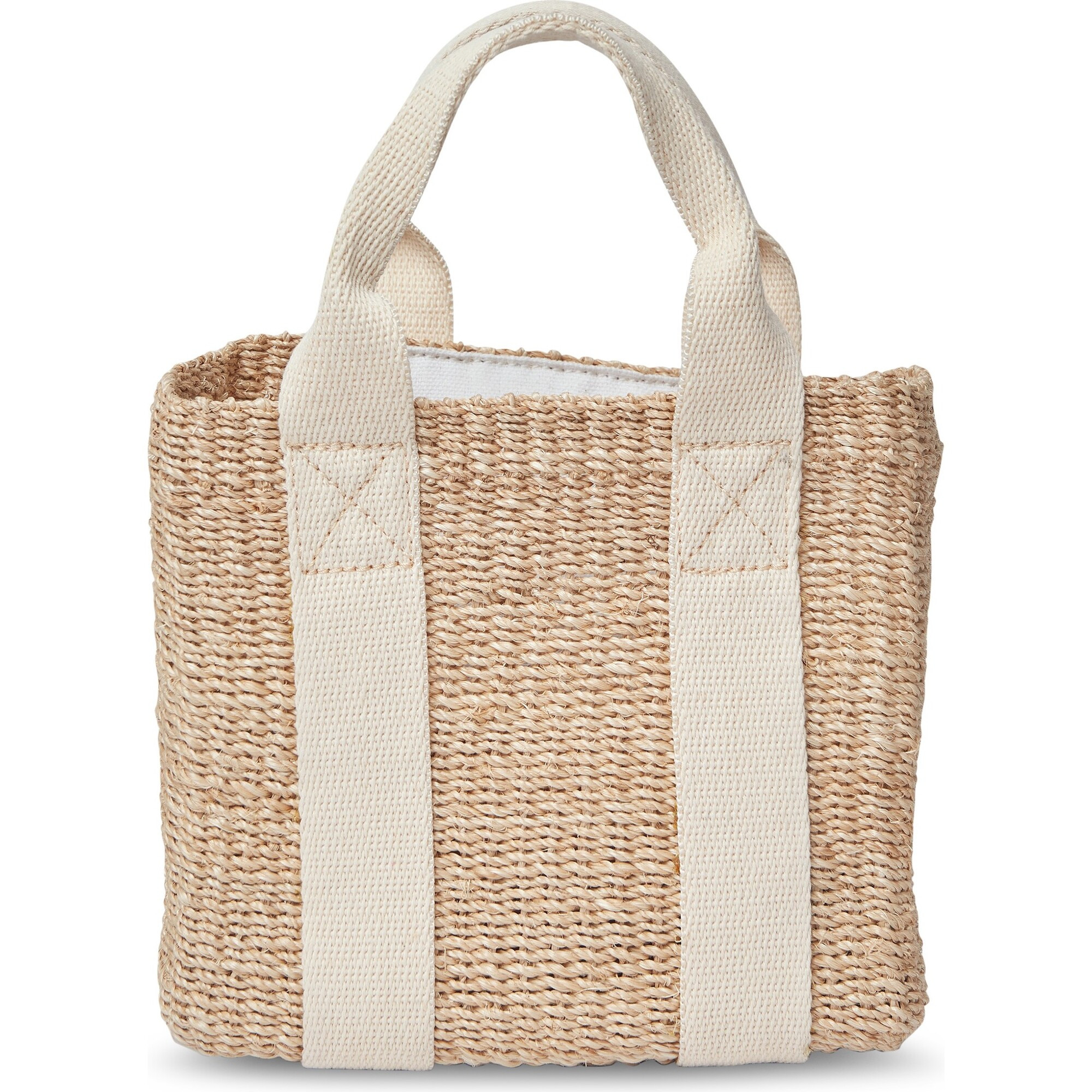 Women's Cherry Straw Cotton Handle Micro Bag, Ivory | Maisonette