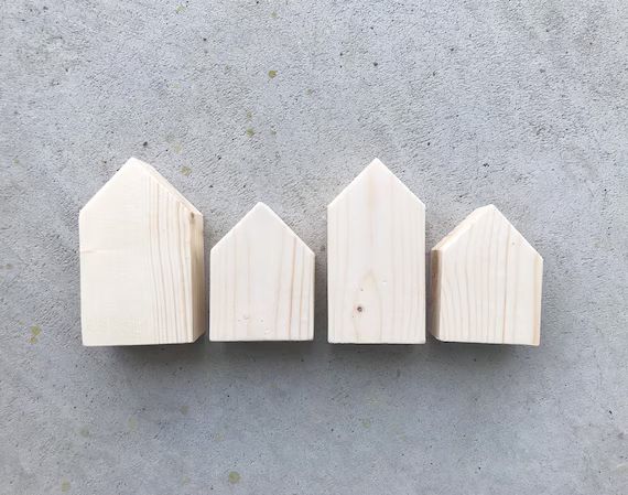 Blank Wooden House Shapes, Wooden craft supplies, DIY wooden crafts, Unfinished Wooden House bloc... | Etsy (US)