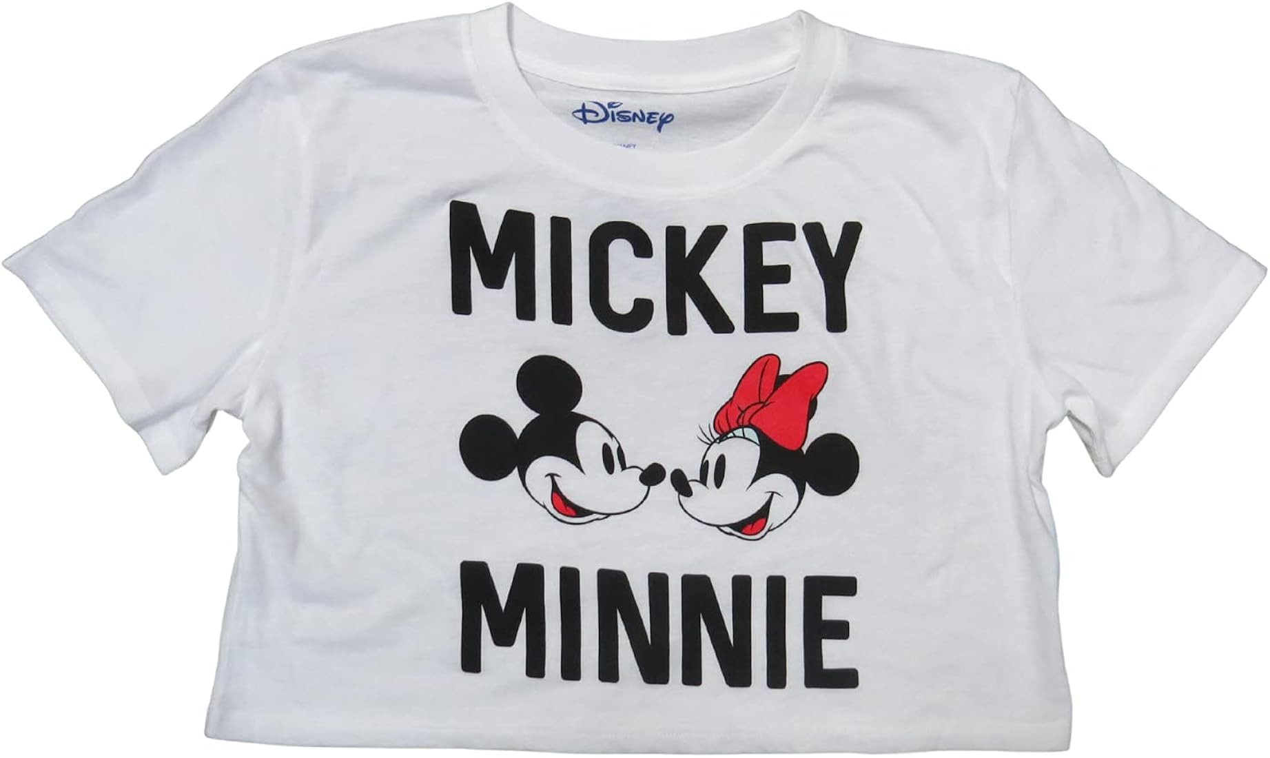 Junior's Mickey and Minnie Black and White Crop Top for Girls, Machine Washable Short Sleeve Shir... | Amazon (US)