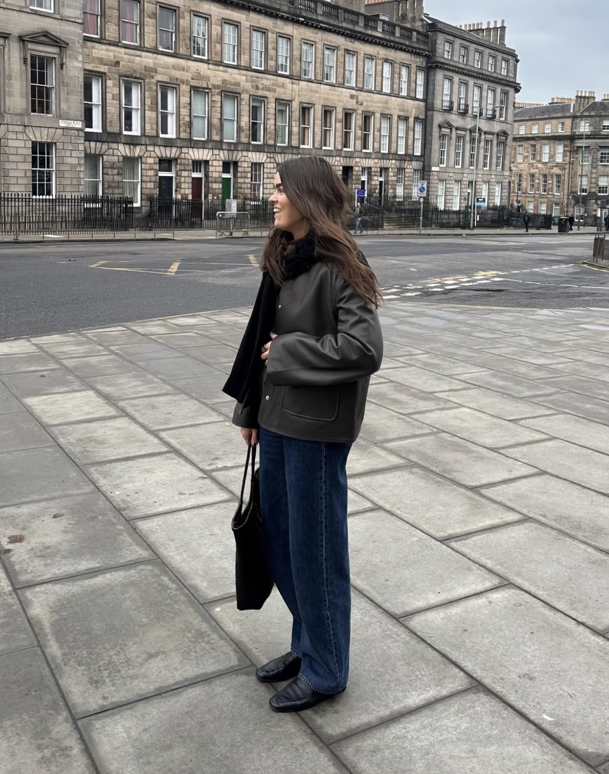 2025 in outfits. Layering an oversized leather jacket with blue jeans and classic Le Monde Beryl loafers. Great for rain or grey weather 

 #LTKwinter #LTKstyletip