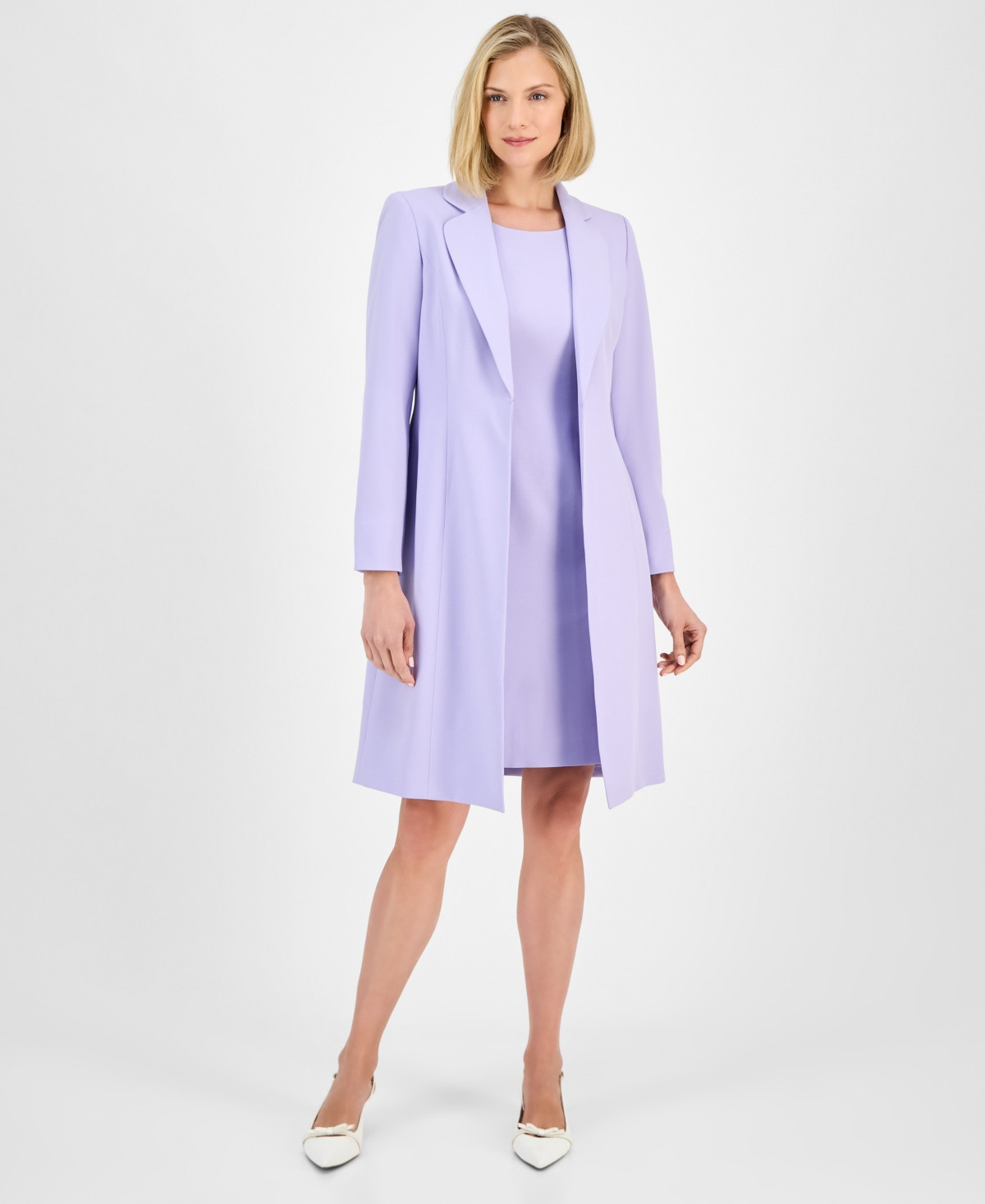 Le Suit Women's Elongated Blazer Dress Suit Set, Regular & Petite - Lilac | Macy's