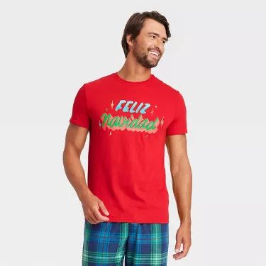 Men's Holiday Feliz Navidad Matching Family Pajama T-Shirt - Wondershop™ Red | Target
