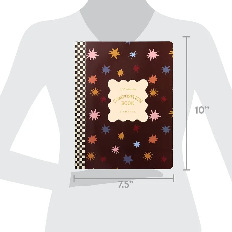 Pen+Gear College Ruled Composition Book, 7.5" x 9.75", Multicolor Stars, 100 Sheets | Walmart (US)