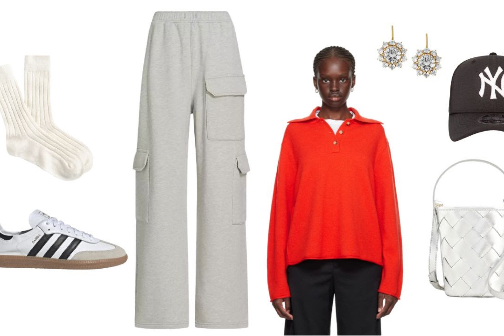 An everyday outfit with a red cashmere polo sweater and Adidas Sambas.

#LTKSeasonal #LTKshoecrush