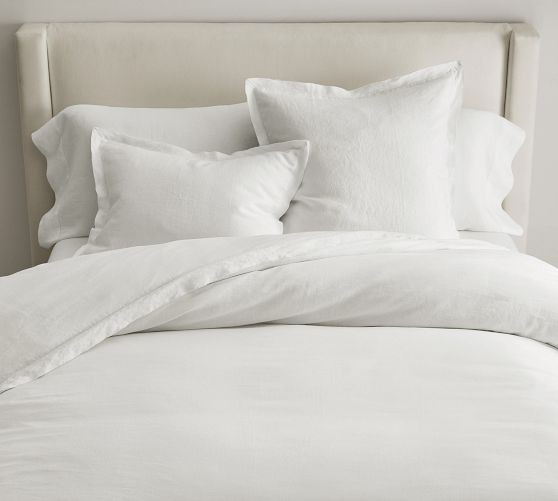 Belgian Flax Linen Double Flange Duvet Cover | Pottery Barn (US)