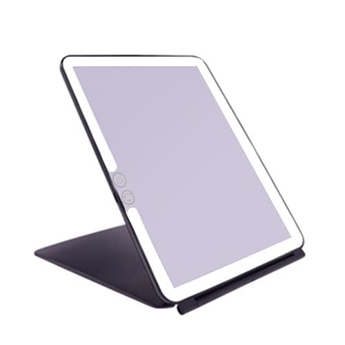 deweisn Folding Lighted Makeup Mirror with 72 LEDs 3 Colors Light Modes USB Rechargable 1800mA Batteries Portable Ultra Thin Compact Vanity Mirror Dimmable Travel Mirror | Amazon (US)