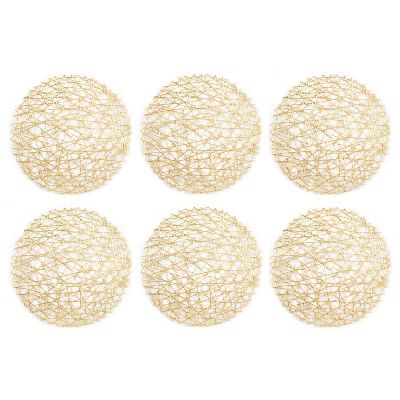 Set of 6 Gold Woven Paper Round Placemat - Design Imports | Target